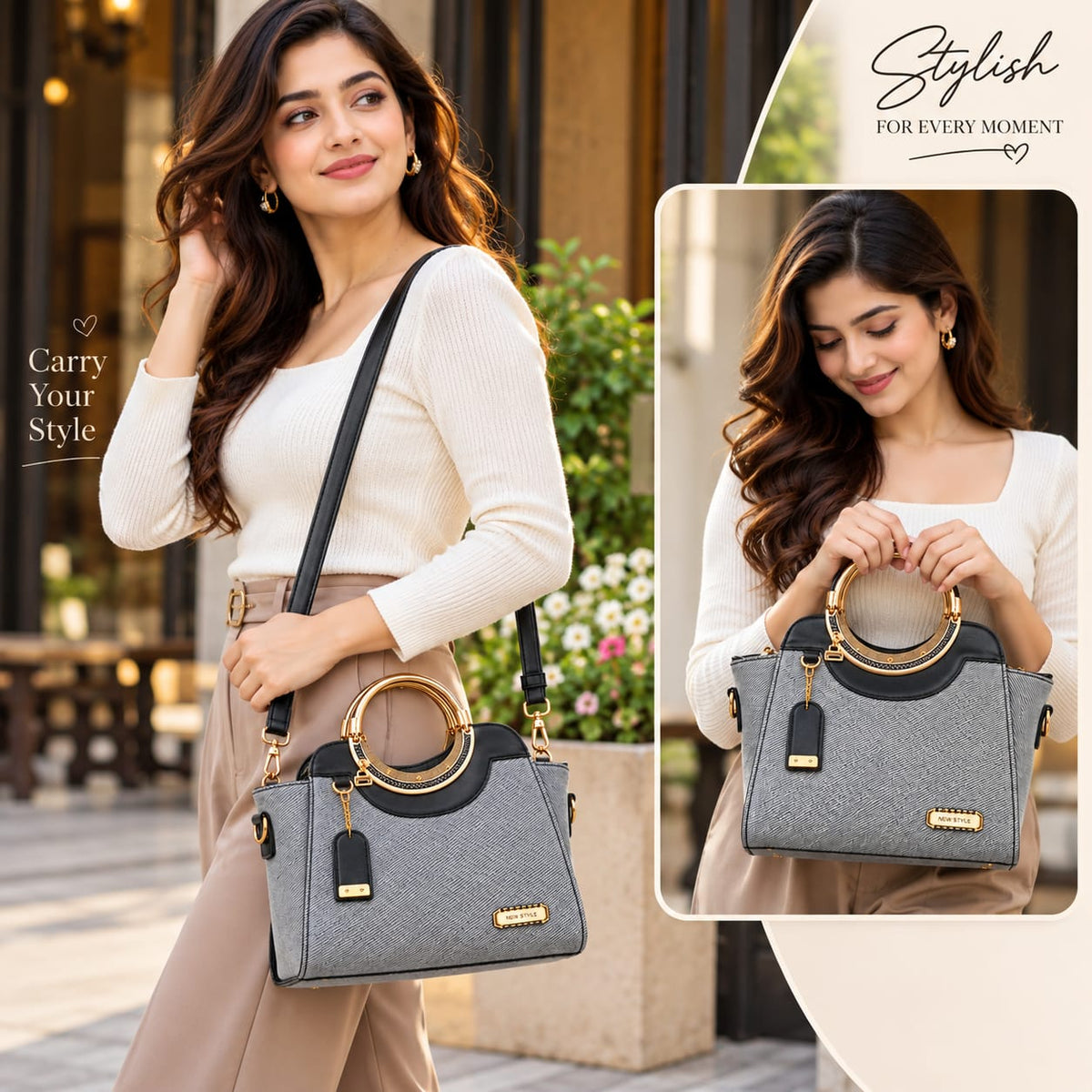 SHARZA FASHION Women's Handbag | Premium Ladies Tote & Shoulder Bag with Detachable Strap