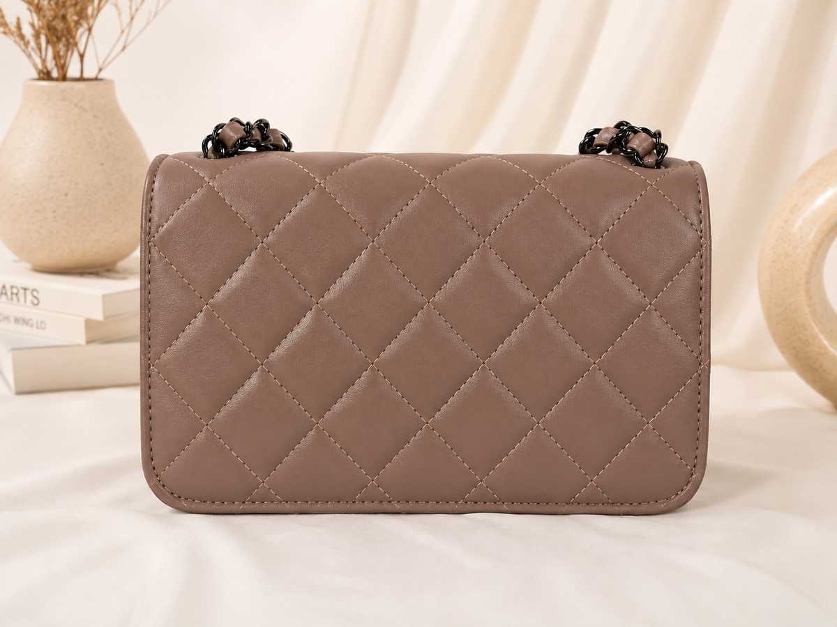 Women's Quilted Crossbody Sling Bag with Chain Strap