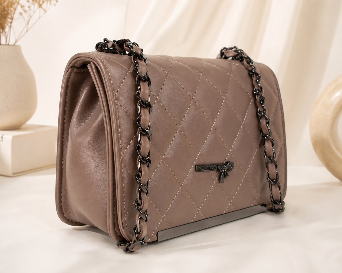 Women's Quilted Crossbody Sling Bag with Chain Strap