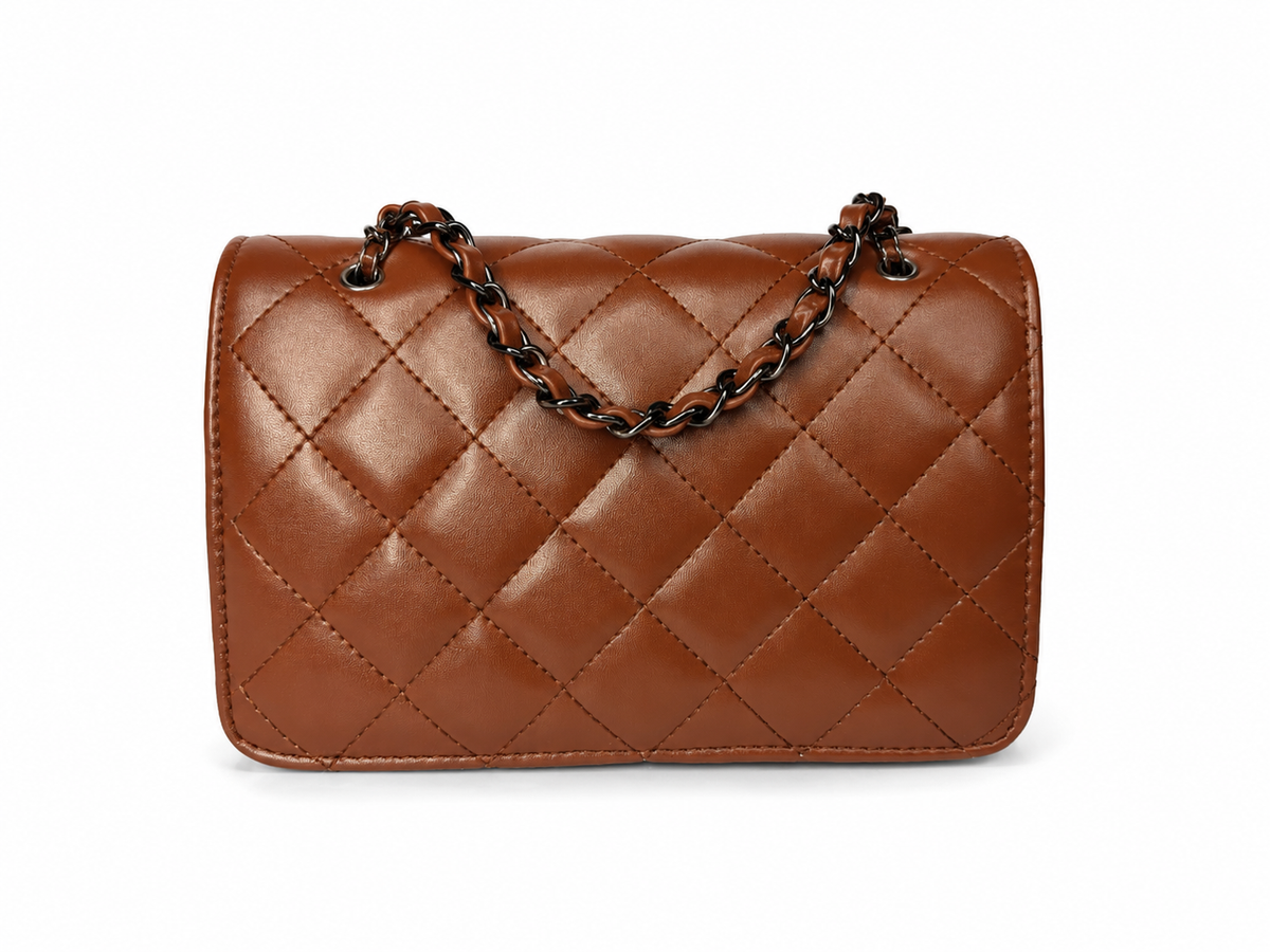 Women's Quilted Crossbody Sling Bag with Chain Strap