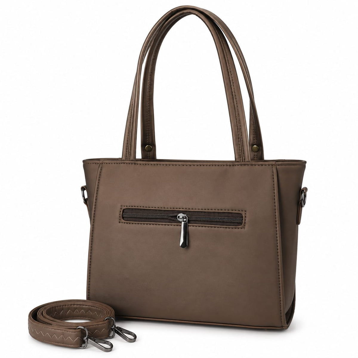 Women’s  PU Leather Tote Handbag with Long Shoulder Strap | 2-in-1 Stylish Handbag