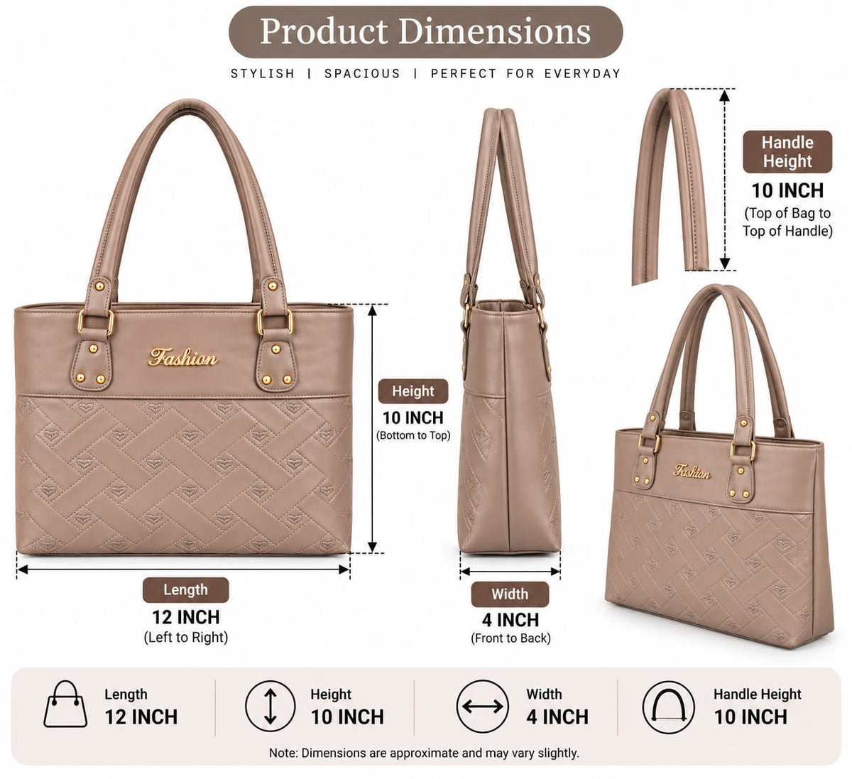 Women’s Premium Quality PU Leather Tote Handbag | Stylish & Spacious Shoulder Bag