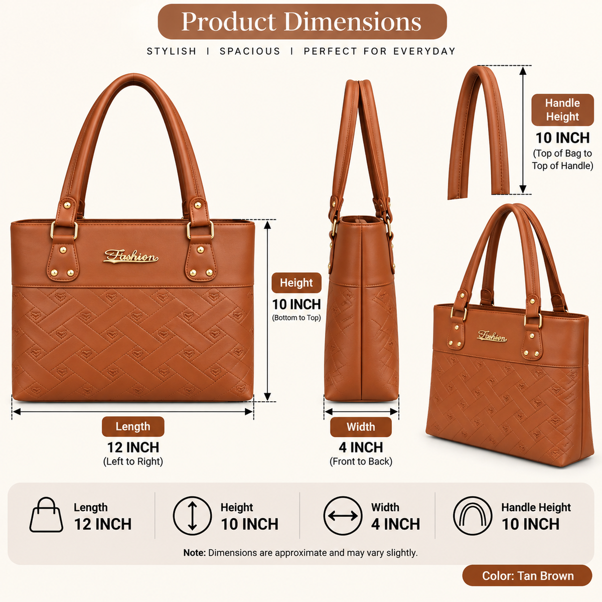 Women’s Premium Quality PU Leather Tote Handbag | Stylish & Spacious Shoulder Bag