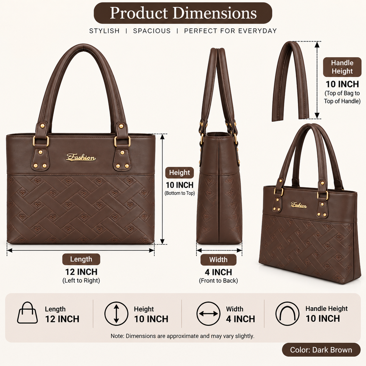 Women’s Premium Quality PU Leather Tote Handbag | Stylish & Spacious Shoulder Bag