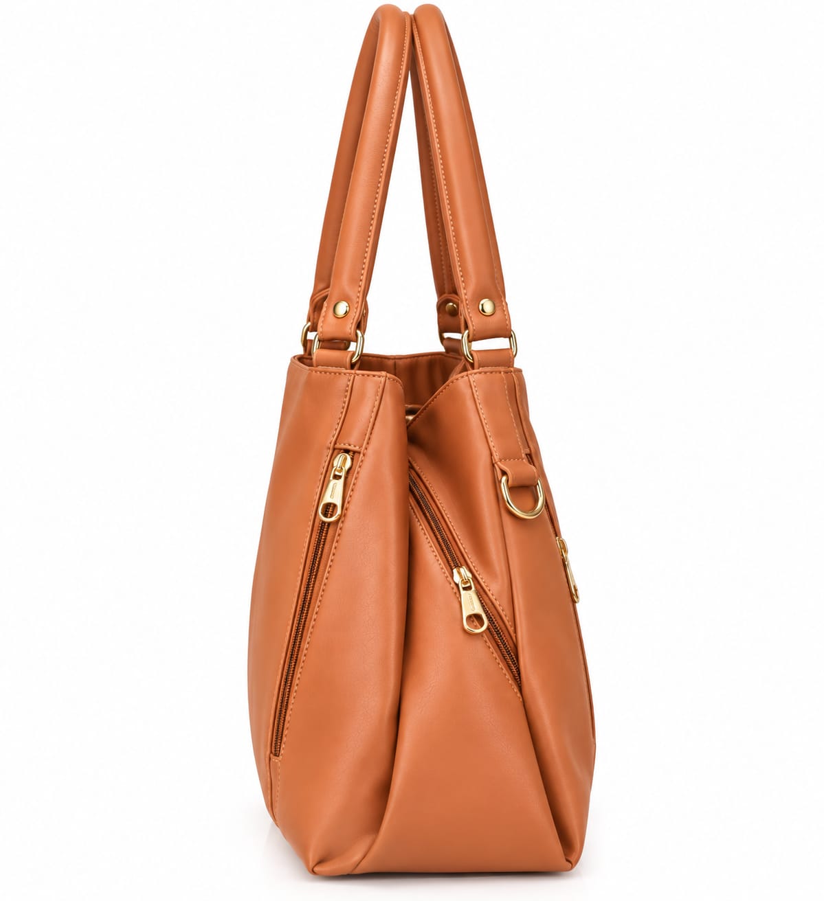 Women’s Shoulder Bag | Premium PU Leather Handbag with Double Front Zipper Pockets & 2 Main Compartments