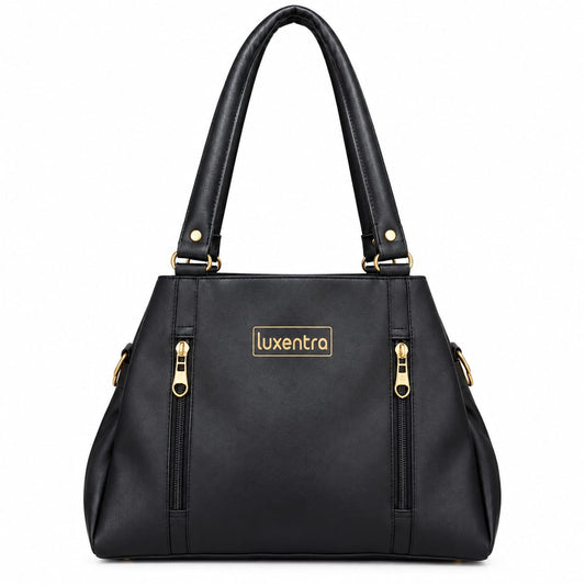 Women’s Shoulder Bag | Premium PU Leather Handbag with Double Front Zipper Pockets & 2 Main Compartments