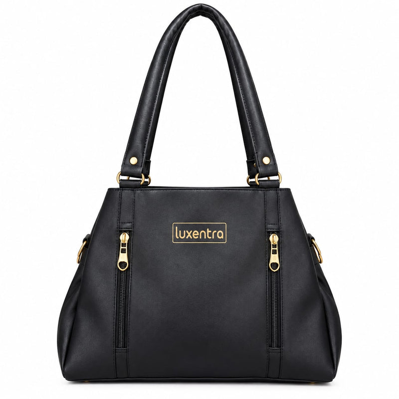 Women’s Shoulder Bag | Premium PU Leather Handbag with Double Front Zipper Pockets & 2 Main Compartments