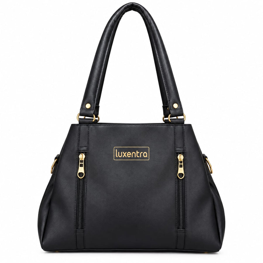 Women’s Shoulder Bag | Premium PU Leather Handbag with Double Front Zipper Pockets & 2 Main Compartments