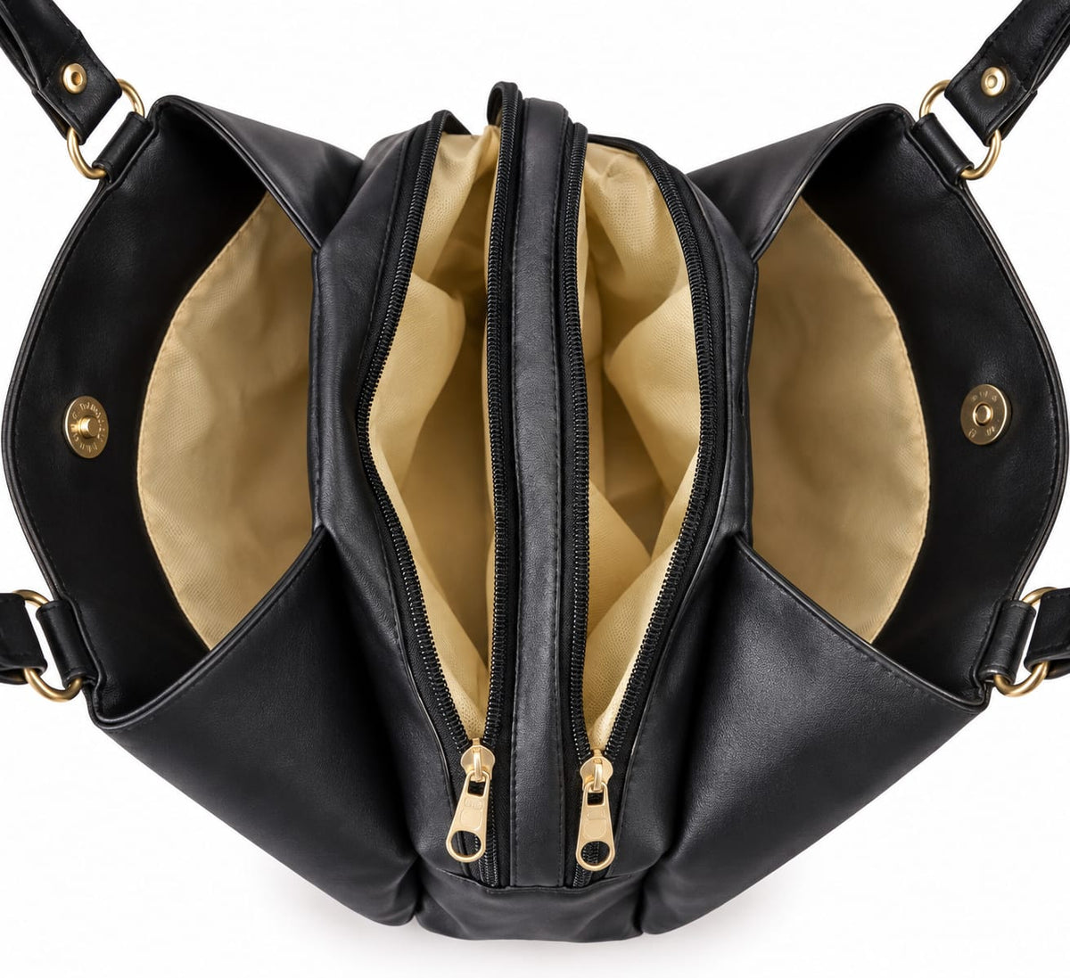 Women’s Shoulder Bag | Premium PU Leather Handbag with Double Front Zipper Pockets & 2 Main Compartments