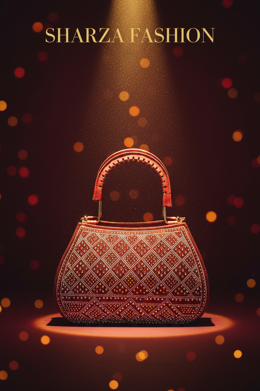 SHARZA FASHION Slider - Red Crystal Bag